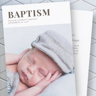 Simple Photo Baptism Invitation