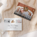 Simple Photo Birth Announcement Christmas Card<br><div class="desc">Share the news of your new baby with this simple photo christmas card.  Personalize with 1 photo on the front and 3 photos on the back along with all your baby's birth stat information.  Visit my christmas card collection to view all holiday card options.</div>