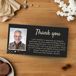 Simple Photo Birthday  Thank You Card