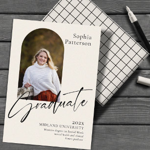 Simple Photo Black and Ivory Announcement