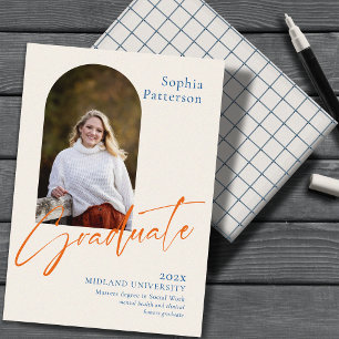 Simple Photo Blue & Orange Announcement