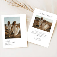 Simple Photo Boho Wedding Thank You Card