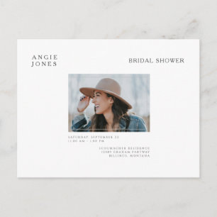 Simple Photo Bridal Shower Invitation Blanc