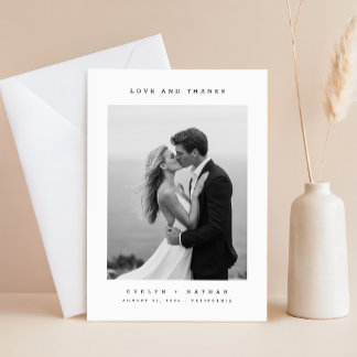 Simple Photo Budget Wedding Thank You Card W Note