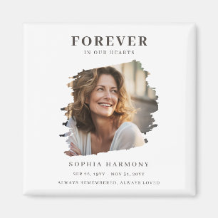 Simple Photo Celebration of Life Memorial Magnet