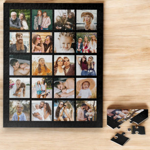 Simple Photo Collage 20 Picture Personalized Jigsaw Puzzle
