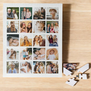 Simple Photo Collage 20 Picture Personalized Jigsaw Puzzle