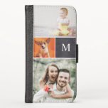 Simple Photo Collage Chalkboard Monogram Family Case<br><div class="desc">Modern Phone Case Wallet. Trendy, stylish and meaningful. It's one thing to have your photos on your phone but to also feature your favorites outside is so unique. Customize and personalize this phone case with three of your favorite photos, replace the single letter for an instant monogram inside the classic...</div>