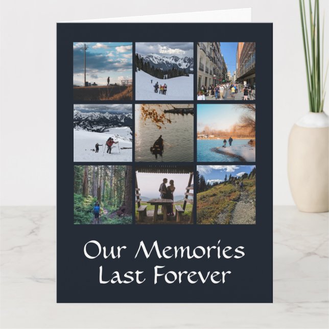 Simple Photo Collage Custom Greeting Card (Front)