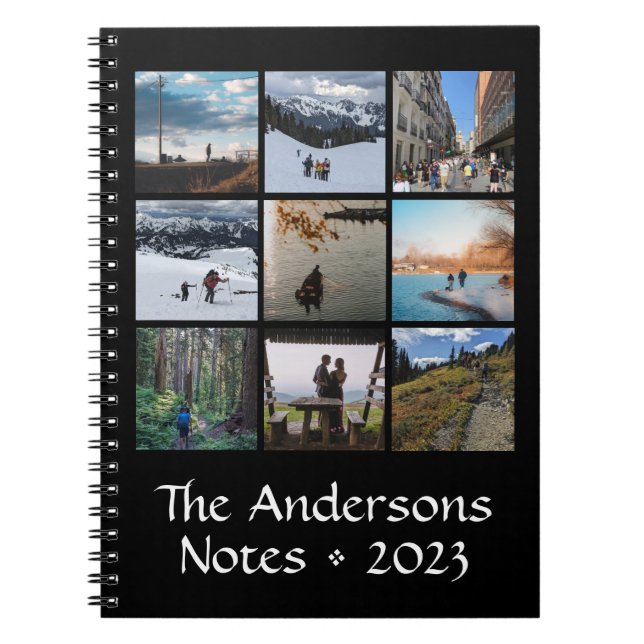 Simple Photo Collage Custom Spiral Notebook (Front)
