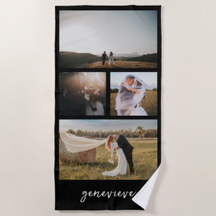 Simple Photo Collage Modern Beach Towel