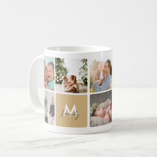 Simple Photo Collage Modern Family Customizable Coffee Mug
