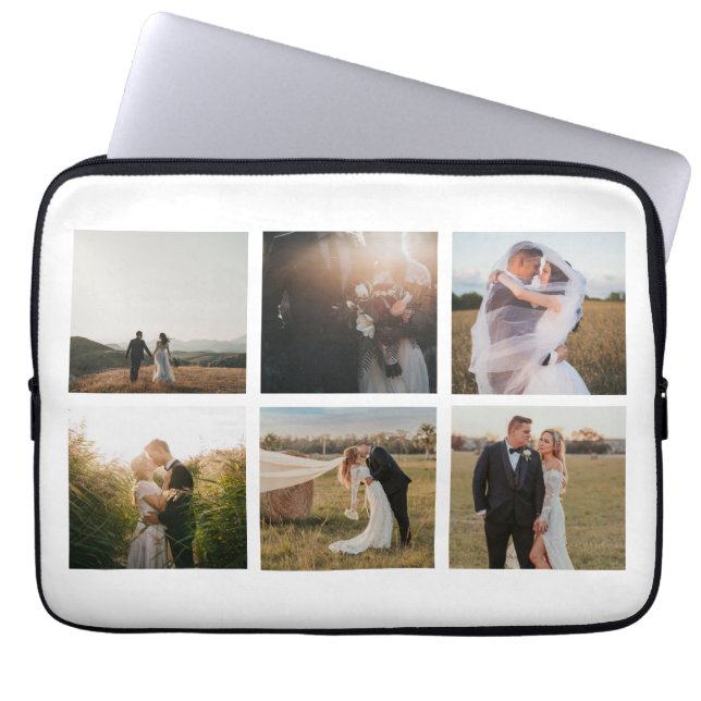 Simple Photo Collage Modern Laptop Sleeve (Front)