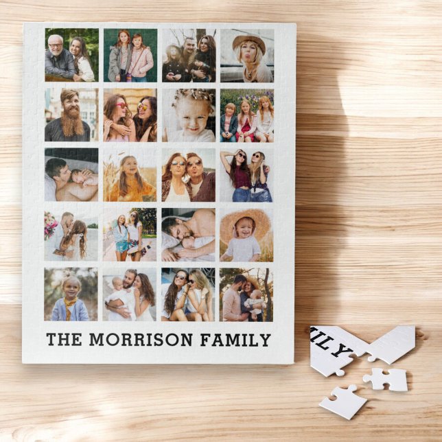 Simple Photo Collage Personalized Instagram Family Jigsaw Puzzle (Creator Uploaded)