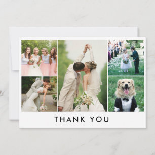 Simple Photo Collage Wedding Thank You Card