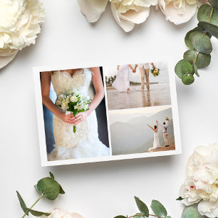 Simple Photo Collage Wedding Thank You Card