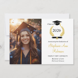 Simple Photo College Graduation Announcement