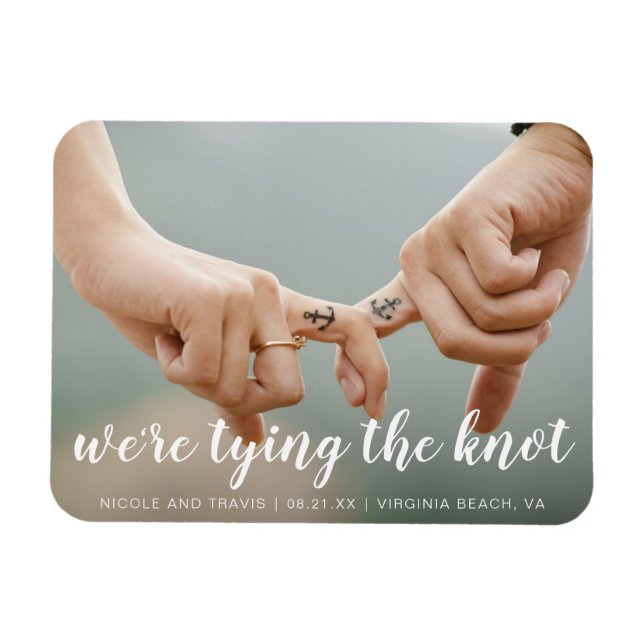 Simple Photo Cute Nautical Wedding Save the Date Magnet (Horizontal)
