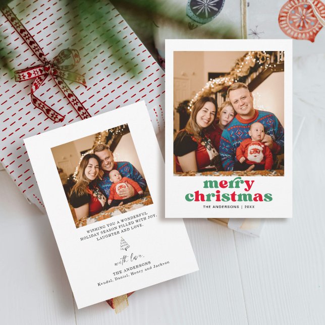 Simple Photo de famille Joyeuse carte de Noël (Créateur téléchargé)