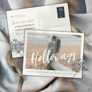 Simple Photo Destination Wedding Save the Date  Announcement Postcard