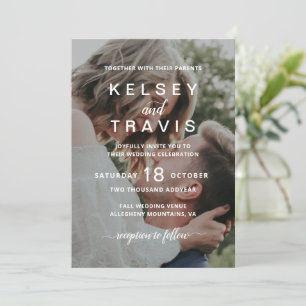 Simple Photo Elegant Modern Wedding Invitation
