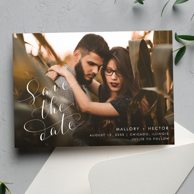 Simple Photo Elegant Wedding Save The Date (Simple Photo Elegant Wedding Save The Date)