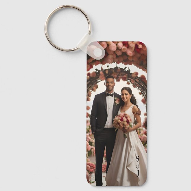 Simple Photo Engagement Keychain (Front)