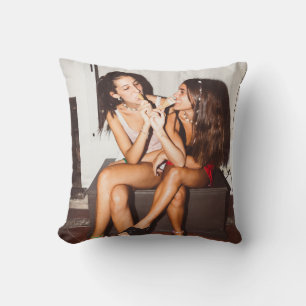 Simple Photo Friendship Besties BFF Throw Pillow