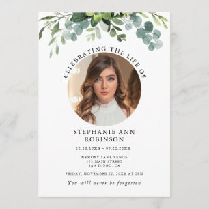 Simple Photo Funeral Memorial Order of Service Program