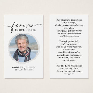 Simple Photo Funeral Memorial Prayer Card 