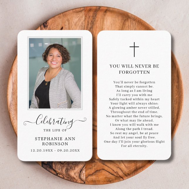 Simple Photo Funeral Memorial Prayer Card (Creator Uploaded)