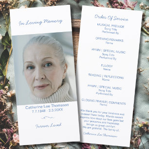 Simple Photo Funeral Order Of Service Flat Program