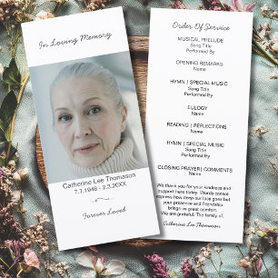 Simple Photo Funeral Order Of Service Flat Program