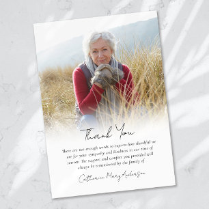 Simple Photo Funeral Thank You Card