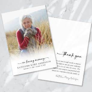 Simple Photo Funeral Thank You Card