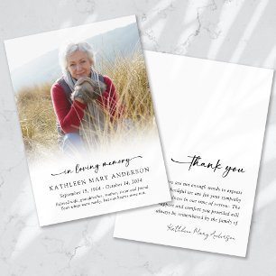 Simple Photo Funeral Thank You Card
