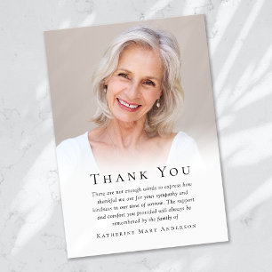 Simple Photo Funeral Thank You Card