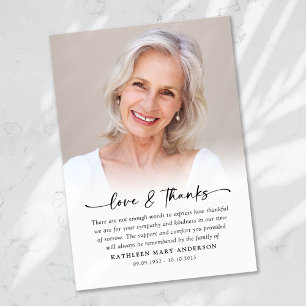 Simple Photo Funeral Thank You Card