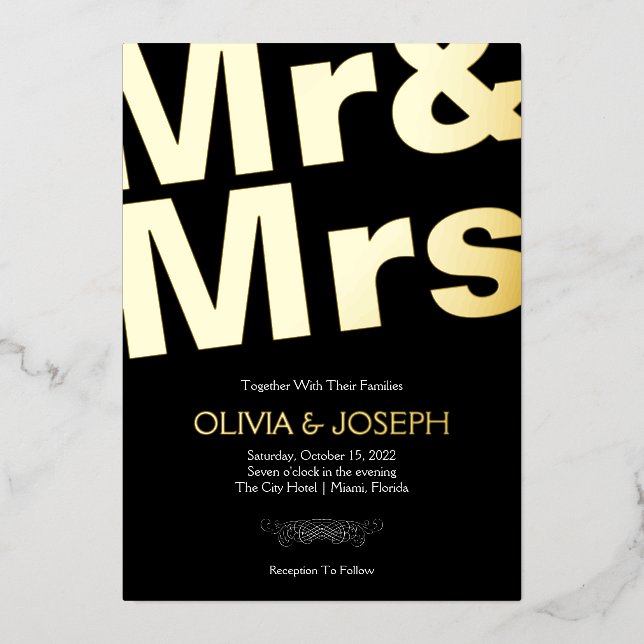 Simple Photo Gold Wedding (Front)