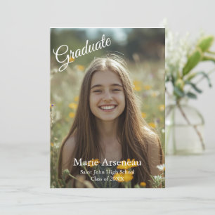 Simple Photo 'Graduate Announcement' Personalize Holiday Card