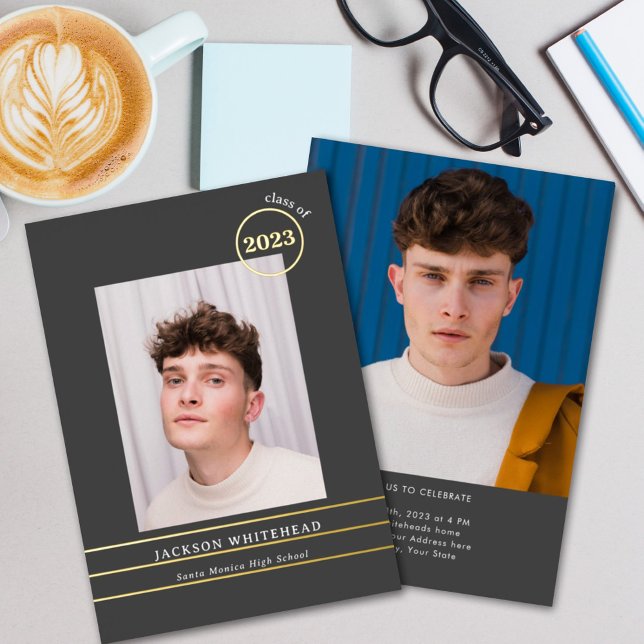 Simple Photo Graduate Foil Invitation (Creator Uploaded)