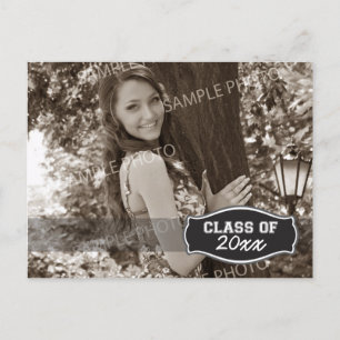 Simple Photo Graduation Announcement (black)