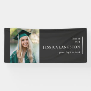 Simple Photo Graduation Black Banner