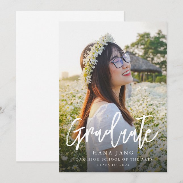 Simple Photo Graduation Class Of 2025 Invitation (Front/Back)