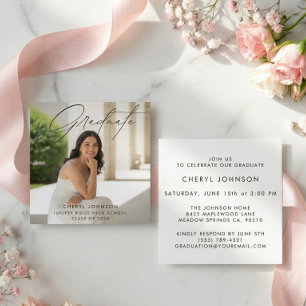 Simple Photo Graduation Invitation Enclosure Card