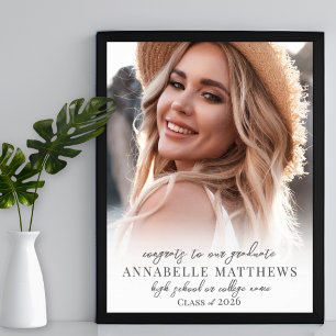 Simple Photo Graduation Party Sign