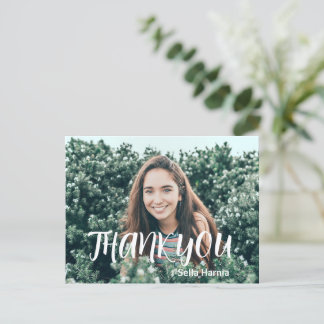 Simple Photo Graduation Thank You Postcard