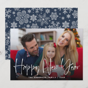 Simple Photo Happy New Year Holiday Card