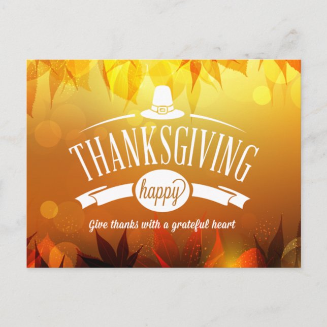 Simple Photo Happy Thanksgiving Greetings Postcard (Front)