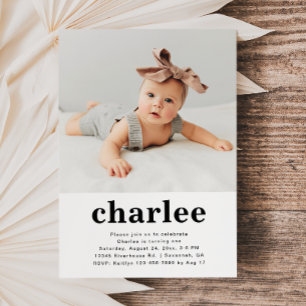 Simple Photo Invitation Anniversaire   Floral